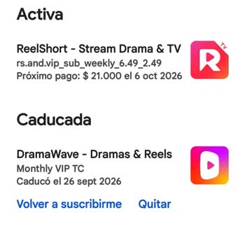 DramaWave, Solicito Reembolso del Cargo o Reactivación de la Cuenta