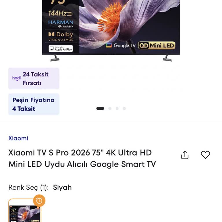 Xiaomi TV S Pro 2026 75 İnç Televizyonun Fiyat Farkı İadesi Talebi