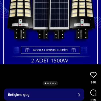 Aries Enerji'den Aldığım Güneş Enerjili Sokak Lambası Reklamı Gerçekleştirilmedi, İade Ve Ücret İadesi Talebi