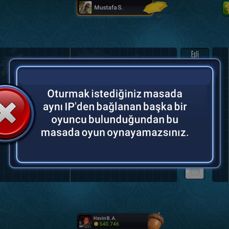 IP Çakışması Nedeniyle Okey Plus’ta Masaya Katılamama Sorunu