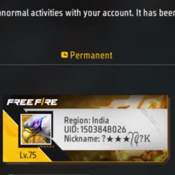 Free Fire Max Account Banned