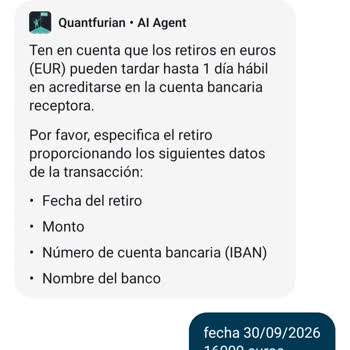 Saldo bloqueado en Quantfury tras retiro de fondos, solicito liberación
