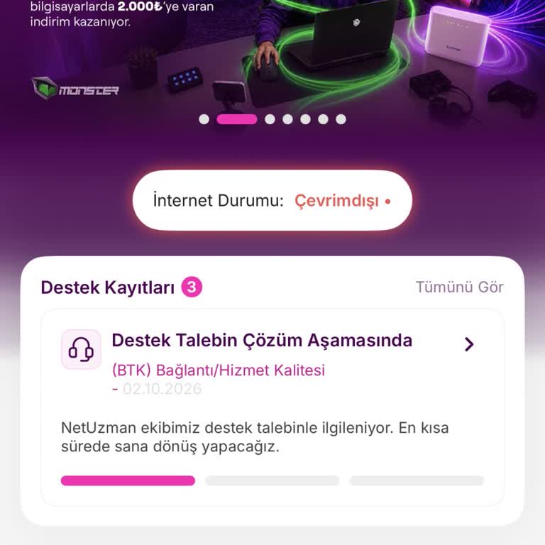 İnternet Kesintisi Ve Cevapsız Destek