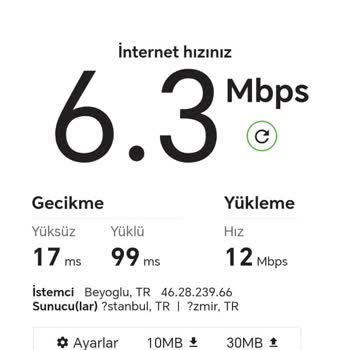 Planlanan 35 Mbps Hızının Sürekli Düşük Olması