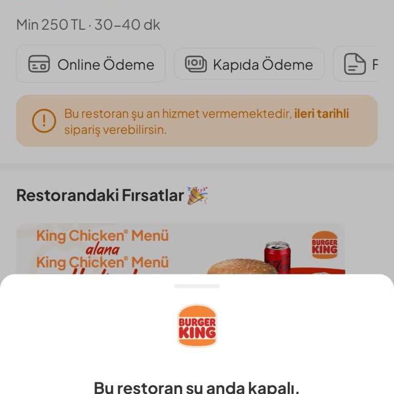 Siparişim Kapalı Restoranda Teslim Edilmedi, İade Reddi