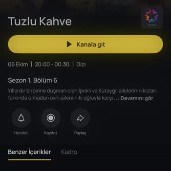 Uygulamada Tuzlu Kahve Bölüm Listesi Görüntülenmiyor