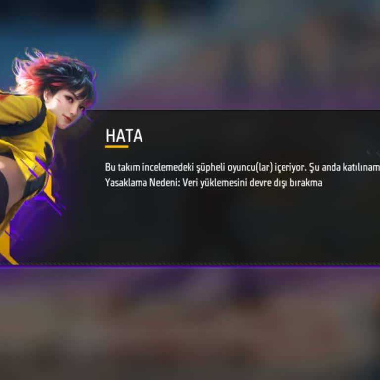 Free Fire Şüpheli Oyuncu Hatası Hesabımı Maçlardan Engelliyor