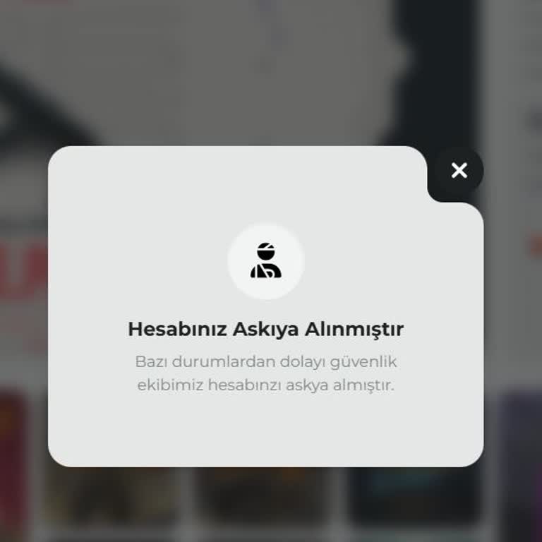 Açıklama Olmadan Askıya Alınan Hesap Ve Kullanılamayan 2800 VP