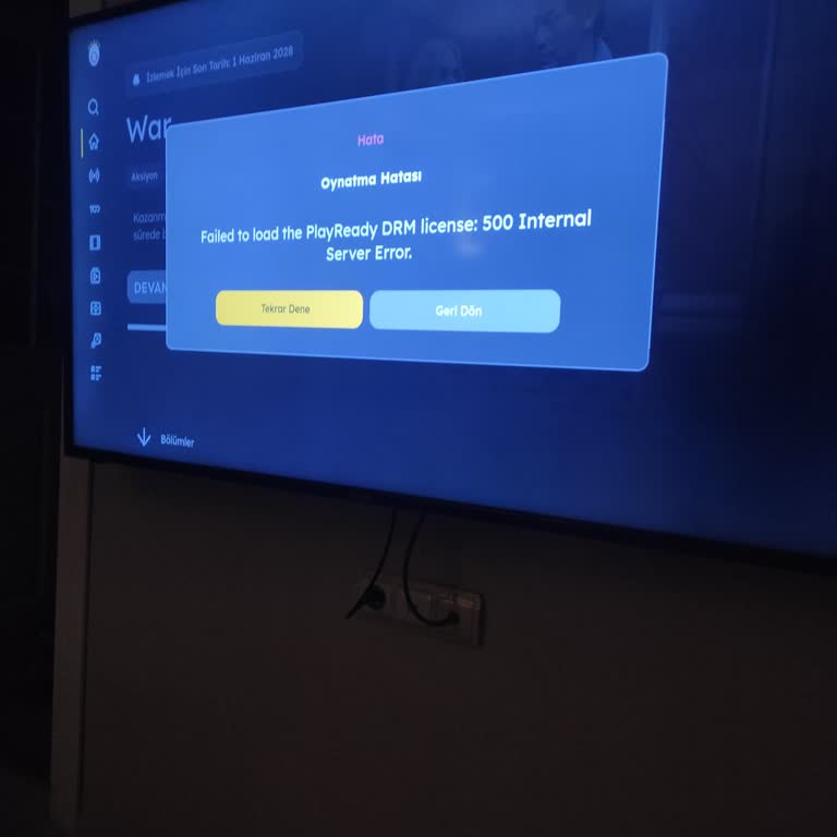 Vestel Smart TV'de TOD Uygulaması DRM Hatası Nedeniyle İçerik Oynatmıyor, Çözüm Talebi