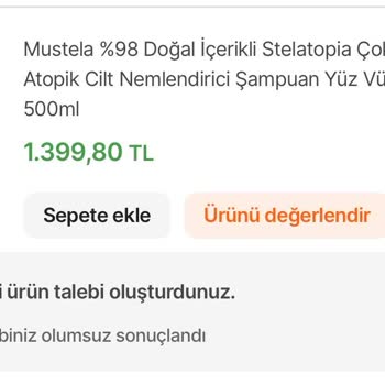 Sipariş Edilen 2×500 ml Şampuan Yerine 2×200 ml Gönderildi Eksik Ürün Ve Çözüm Talebi