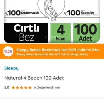 Ebebek’te Sleepy Hot Air Bebek Bezleri Yerine Ucuz Ve Kalitesiz Ürün Gönderilmesi