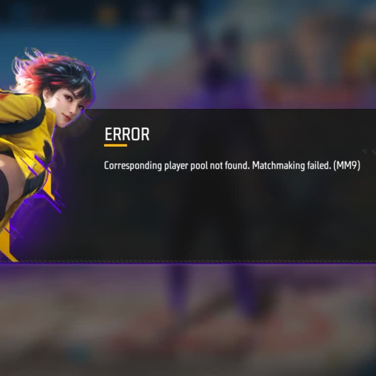 Free Fire MAX 1v1 Matchmaking Failed With MM9 Error