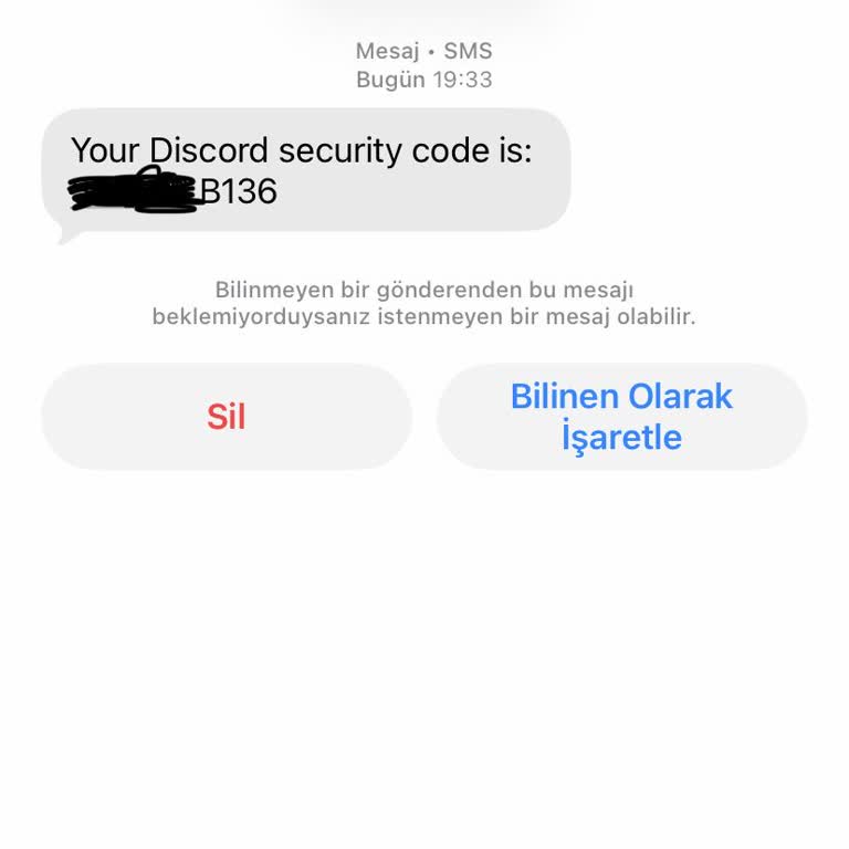Discord Güvenlik Kodu SMS'i Aldım, Hesabım Yok Ve Yetkisiz Kullanım Şüphesi
