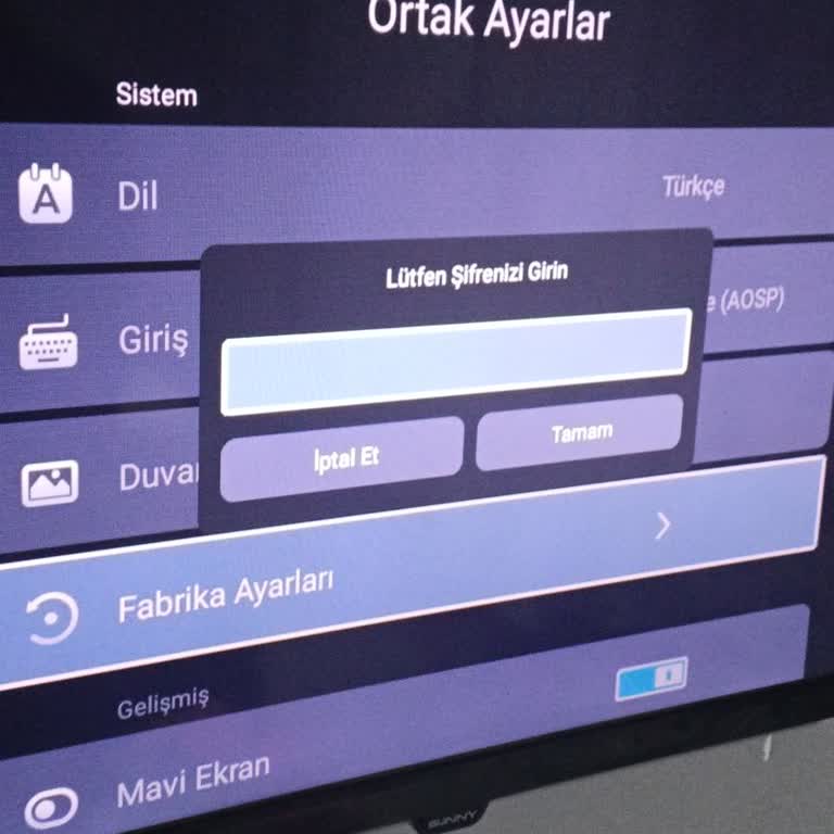 Sunny Televizyonda Fabrika Ayarı Şifresi Çözülmedi Ve Ücretsiz Yardım Talebi