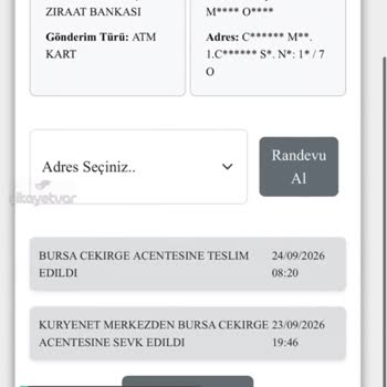 Kuryenet Kartım Elime Ulaşmadı
