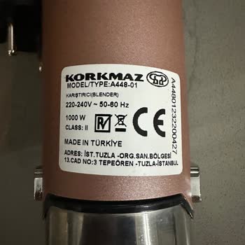 Korkmaz El Blenderı Garantinin Sonunda Motor Arızası Ve Yanık Kokusu