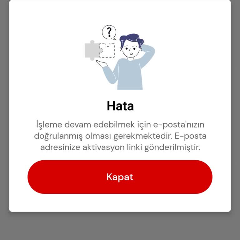 Mobil Uygulamada Aktivasyon E-Postası Gelmediği İçin Üyelik Kullanılamıyor