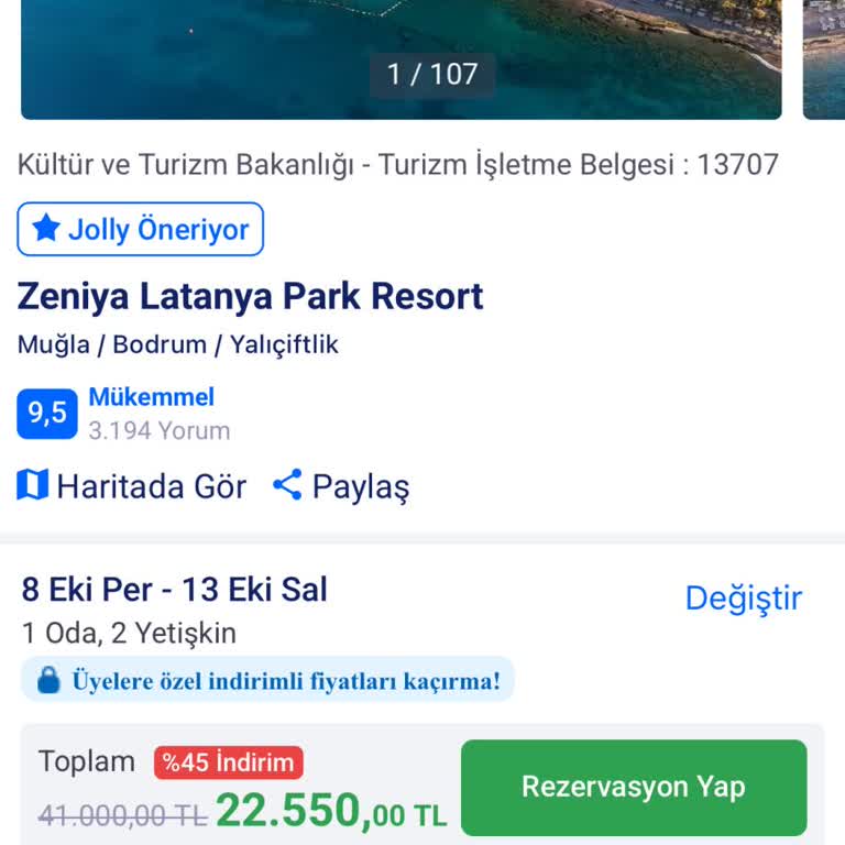 Jolly Rezervasyonunda Fiyat Farkı İadesi Talebi
