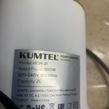 Kumtel Doğrayıcı Kapak Deformasyonu İçin Değişim Talebi