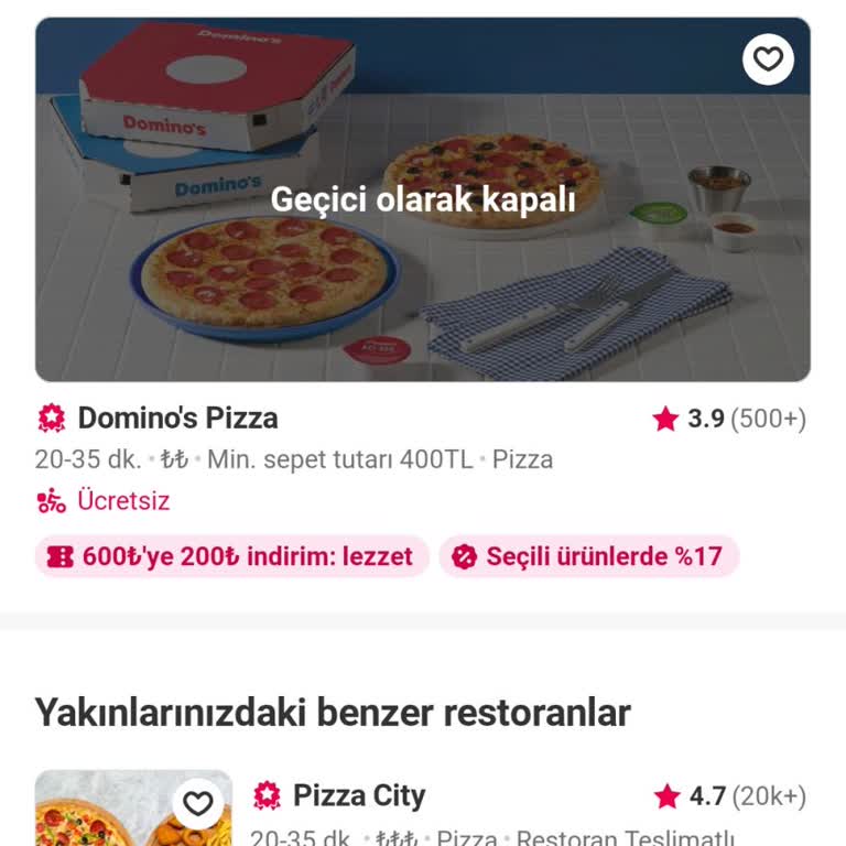 Domino’s Elazığ Doğukent Şubesinin Kapalı Görünmesi Ve Açılmama Müşteri Mağduriyeti