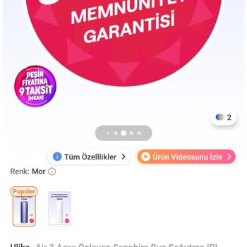 Trendyol Ve Teknosa'dan Alınan Ulike Air 3 Lazer Epilasyon Aletinde Koşulsuz İade Garantisi İhlali