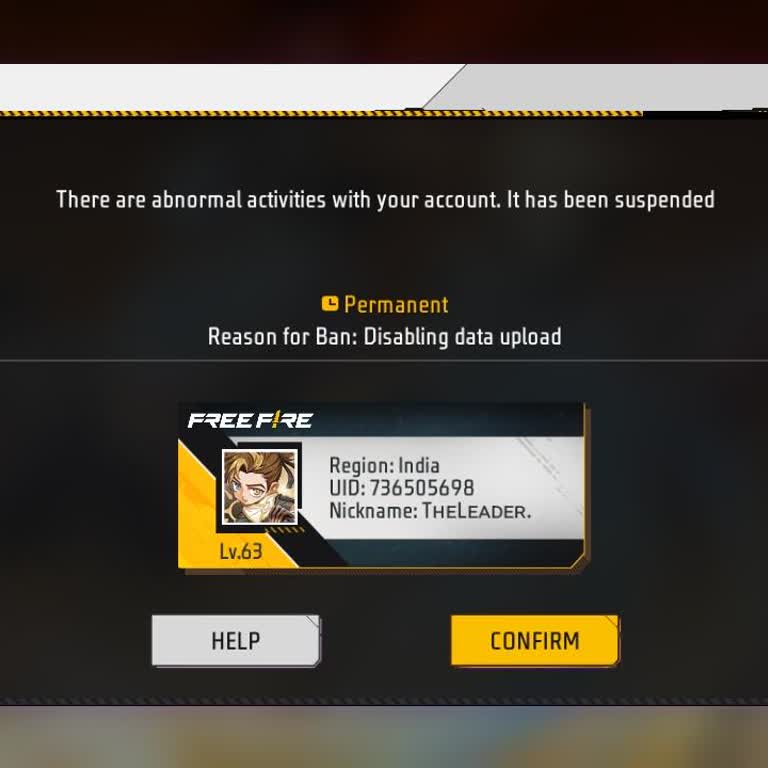 Free Fire Account Permanently Banned For Disabling Data Upload Despite No Cheats Used