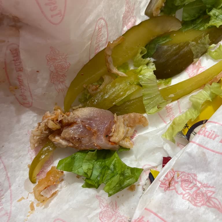 GetirYemek Çiğ Ve Tüylü Tavuk Derili Döner Siparişi Ve Yorum Reddi