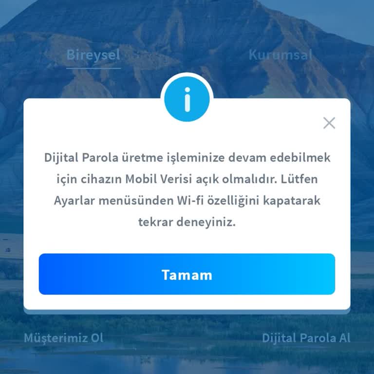 Halkbank Mobil Uygulamasında Dijital Parola Oluşturma İçin Wi-Fi Gerekliliği Kaldırılmalı