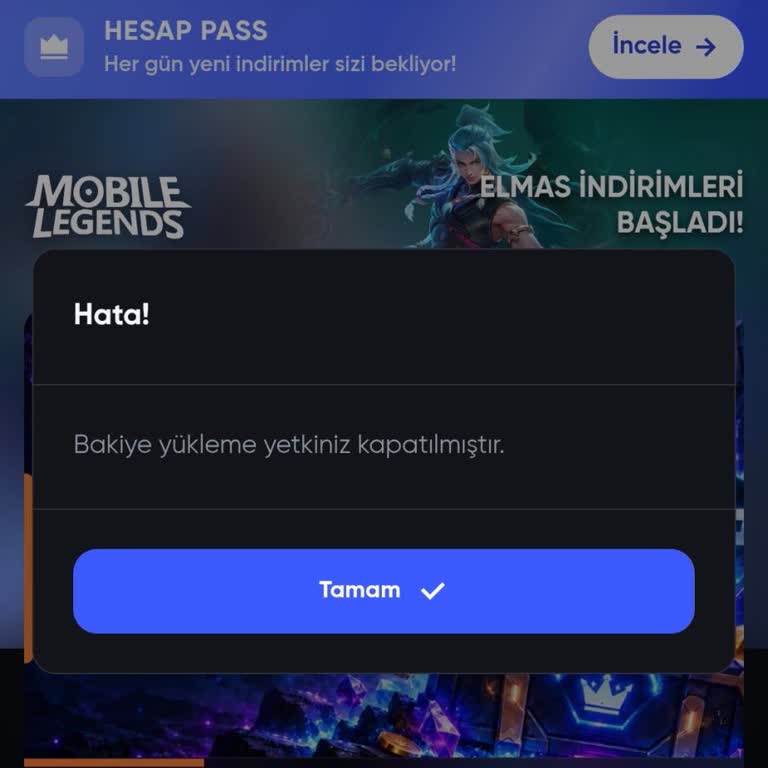 Bakiye Yükleme Ve Çekme İznimin Kapalı Olması Ve Açıklama Almamı Engelleyen Destek Sorunu