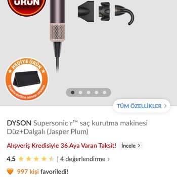 Dyson Resmi Sitesi Trendyol Çanta Hediyesini Siparişime Eklemiyor