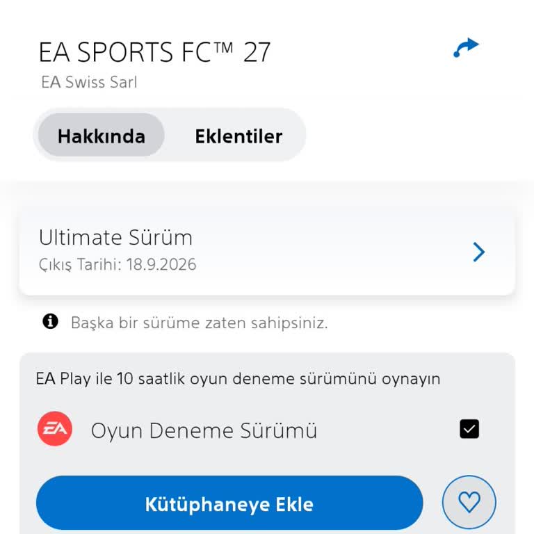 EA Play Üyeliğiyle FC 27 Ultimate Team Deneme Sürümüne Erişememe Ve İade Talebi