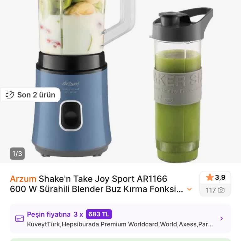 Hepsiburada'da Teslim Edildi Görünen Arzum Shake’n Take Joy Sport Blender Gerçekten Elime Ulaşmadı