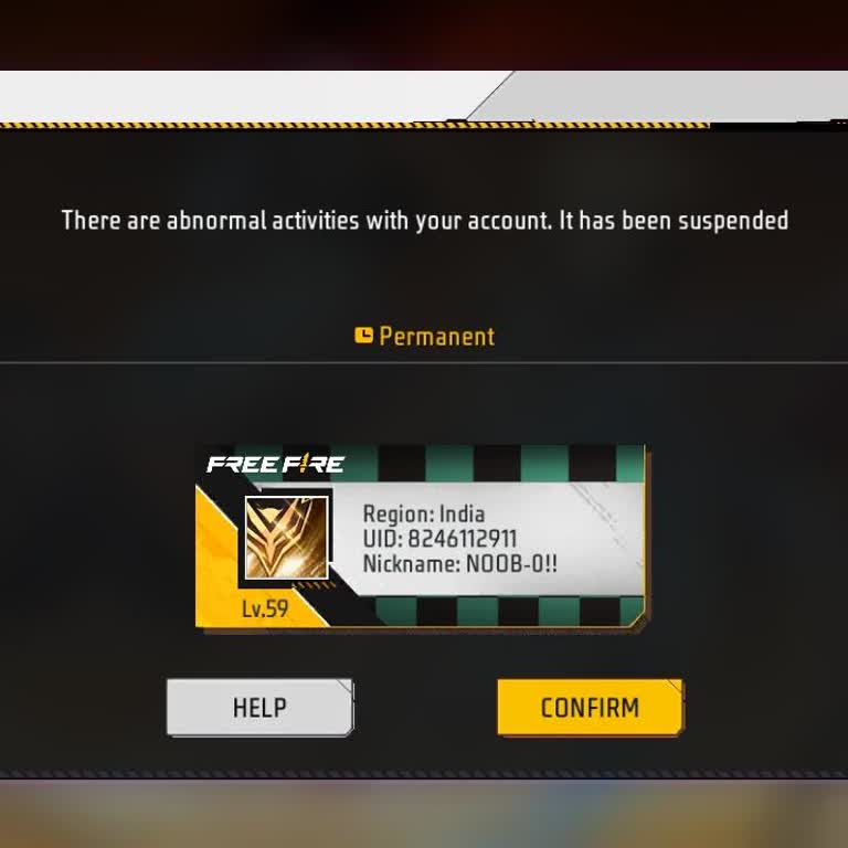 Free Fire Team! Unban My Account!