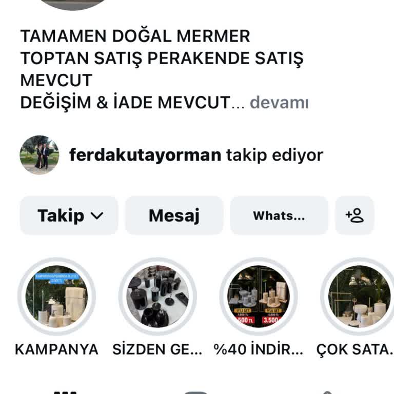 Instagram'dan Aldığım A**** F** Mermer Banyo Takımının Kargolanmaması Ve İade Talebi
