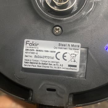 Fakir Çay Makinesinde Paslanma Ve Sap Esnemesi: Ayıplı Ürün İadesi Talebi