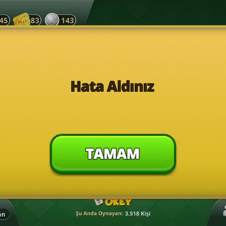 Mynet Çanak Okey Uygulamasında Sürekli 'Hata Aldınız' Uyarısıyla Giriş Yapılamıyor