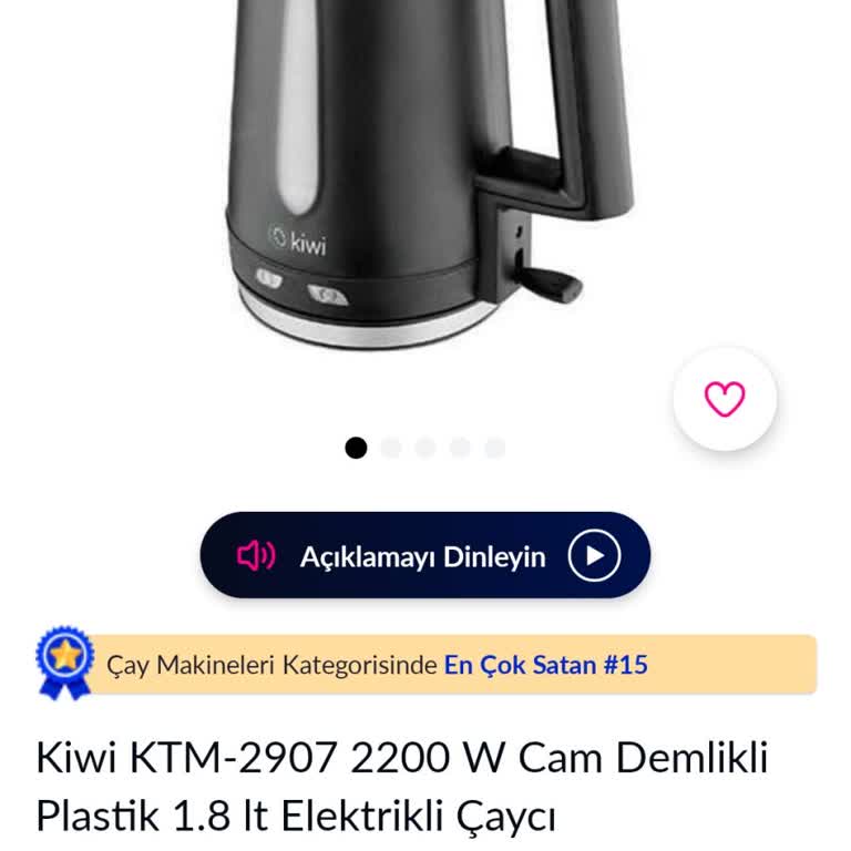 Pazarama'dan Alınan Kiwi Çay Makinesinin Kısa Sürede Arızalanması Ve Fatura Eksikliği