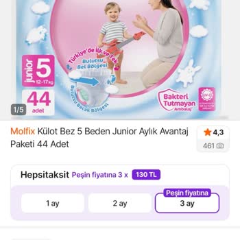 Hepsiburada'da Yanıltıcı Görseller Ve Eksik Adetle Gelen Molfix Külot Bez Üzerine İade Talebi