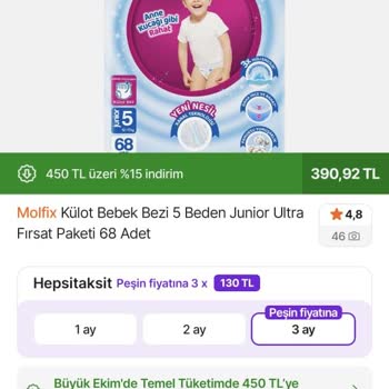 Hepsiburada'da Yanıltıcı Görseller Ve Eksik Adetle Gelen Molfix Külot Bez Üzerine İade Talebi