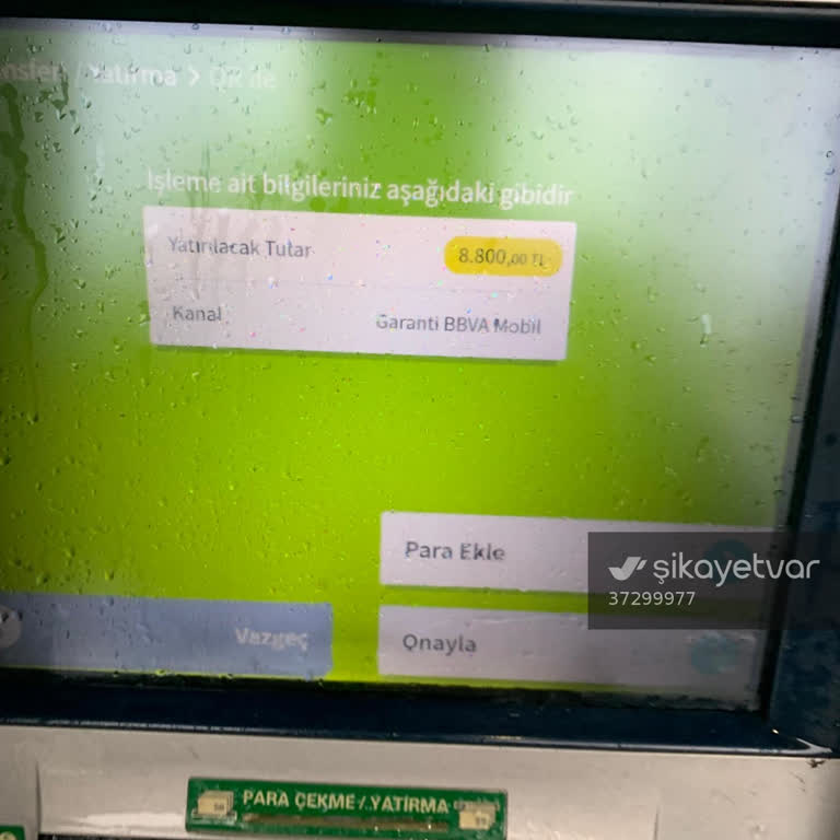 Garanti ATM'de QR Kodlu Para Yatırma İşlemi Kilitlendi, 8.800 TL Hesaba Geçmedi