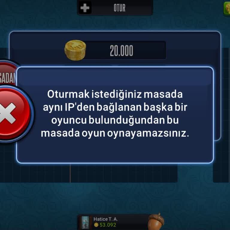 Okey Plus’ta Arkadaşlarla Oyun Oynarken Sürekli IP Engeli Uyarısı