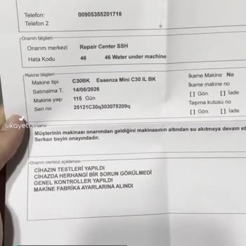 Nespresso Başarısız Onarım Ve Servis Sonrası Hasarlar