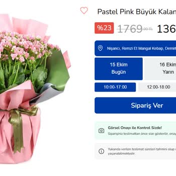 Pastel Pink Büyük Kalanşo Boyutu Ve Dolgunluğu Görselle Uyumlu Değil