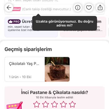 Yemeksepeti'nde Çikolatalı Yaş Pasta Görseliyle Uyuşmayan Teslimat
