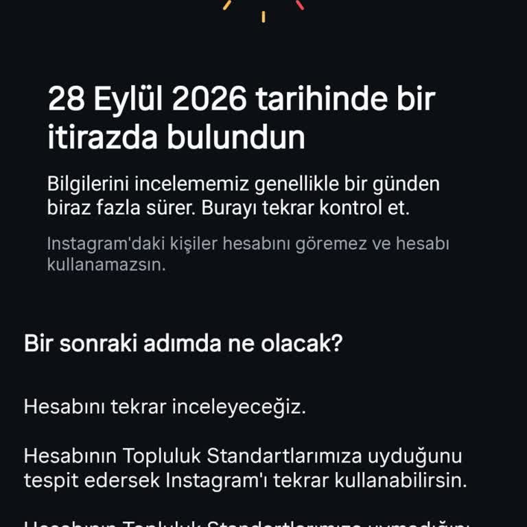 Instagram Hesabım Haksız Şekilde Askıya Alındı, İtirazıma Cevap Bekliyorum