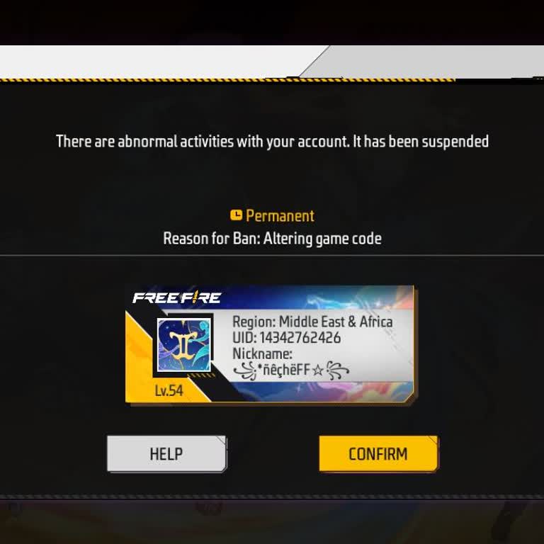 Free Fire Permanent Ban Issue for Altering Game Code on Prime 3 Account