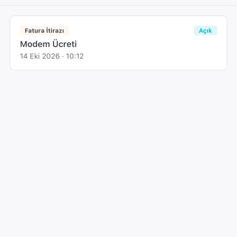 Modem Ücreti Haksız Yansıtıldı, İade Ve Fatura Düzeltme Talebi