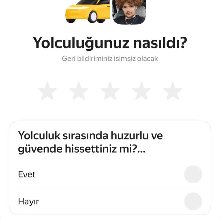 Yandex Go’da Gerçekleşmeyen Yolculuk İçin 200 TL İade Talebi