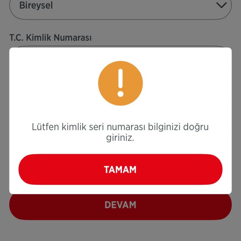 Ziraat Bankası Online Hesap Açma İşleminde Kimlik Seri Numarası Hatası