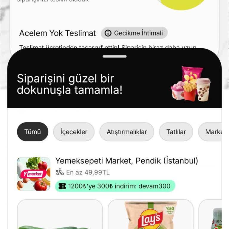 Yemeksepeti Üzerinden Market Siparişinde Uzun Gecikme Ve Bilgilendirme Eksikliği